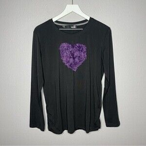 Love Moschino Black Heart Long Sleeve Top